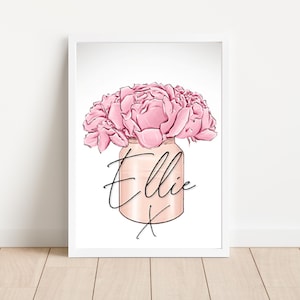 Láminas de maquillaje, láminas personalizadas, florero, habitación de adolescente, láminas para dormitorio, cuadros dormitorio adolescente, vestidor, rosa