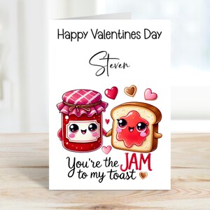 Carte personnalisée de Saint-Valentin, carte de Saint-Valentin pour petite amie, carte de Saint-Valentin pour petit ami, confiture pour mon pain grillé, carte drôle