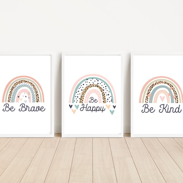 Set of 3 prints, Motivational quotes, Girls wall decor, teenage girl room, Prints for bedroom, Rainbow prints, Wall decor, Affirmation