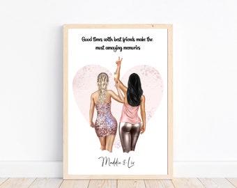 Best friend print, Gift for best friend, Personalised gift for best friend, Birthday gift for friend, Sister gift, Best friend picture, BFF