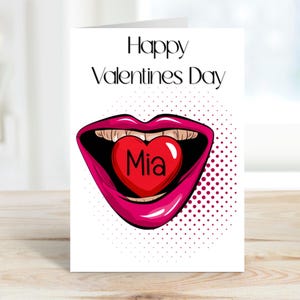 Personalisierte Valentinstagskarte, Valentinstagskarte für Freundin, Valentinstagskarte für Freund, Pop-Art-inspirierte Karte, Retro