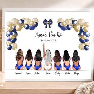 Gepersonaliseerde print voor vrijgezellenfeest, aandenken voor de vrijgezellenavond, cadeau voor de vrijgezellenavond afbeelding 1