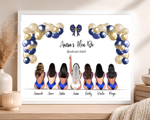 Hen Party Gifts, Bachelorette gift, Bridal gifts, Personalised Hen do gifts, Hen do print, Hen do keepsake, Bride Gift, Gift for Hens, Xmas