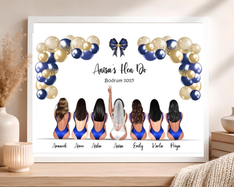 Gepersonaliseerde print voor vrijgezellenfeest, aandenken voor de vrijgezellenavond, cadeau voor de vrijgezellenavond afbeelding 1