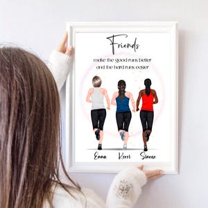 Personalisierter Läufer Print, Lauffreunde Geschenk, Jogging Freunde, Laufclub, Geschenk für Lauffreunde, Parkrun Geschenk, Marathonläufer