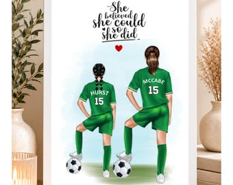 Katie McCabe print, voetbalcadeau, gepersonaliseerde voetbalprint, foto van een voetbalster, damesvoetbal, Iers voetbal, voetbalprint.
