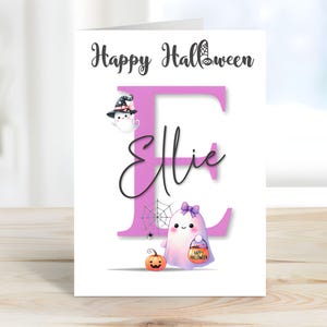 Biglietto di Halloween personalizzato, biglietto di Halloween per bambini, biglietto di buon Halloween, biglietto di Halloween personalizzato, regalo "dolcetto o scherzetto", regalo di Halloween