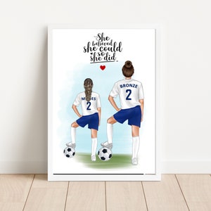 Lucy Bronze print, Football gift, Personalised football print, Girl footballer picture, Womans football, England Football, Football print,