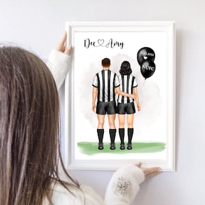 Impressão de casal personalizada, impressão de fãs de futebol, presente de dia dos namorados, impressão de casais, casal de futebol, presente de aniversário, presente para namorado