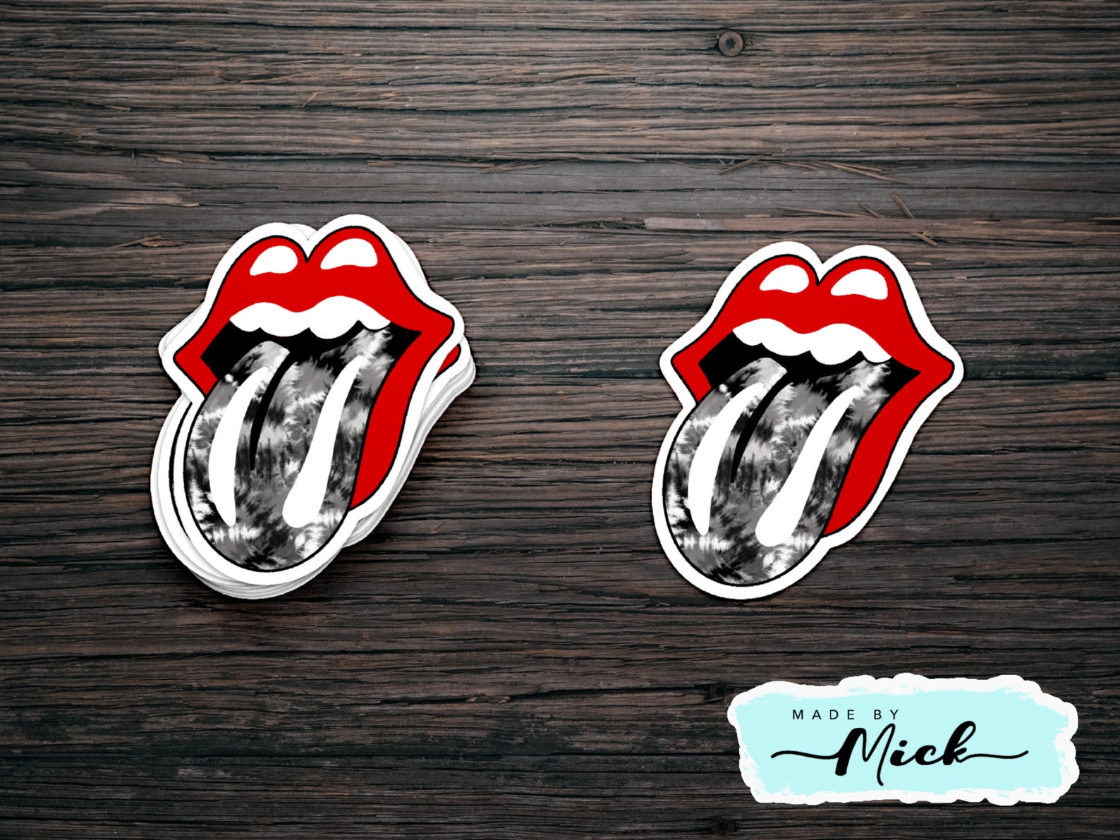Red Tongue Rock Band DieCut Sticker Etsy
