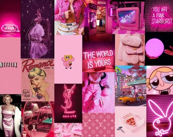 Kit de collage mural numérique 57pcs Pink Starburst