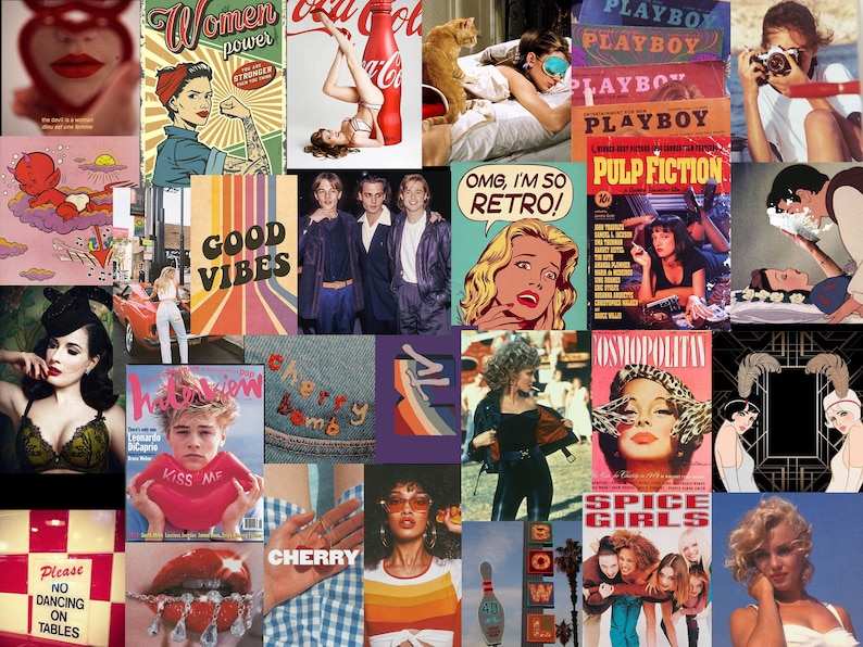 60pcs Vintage Nostalgia Retro Feels DIGITAL Collage Kit Etsy