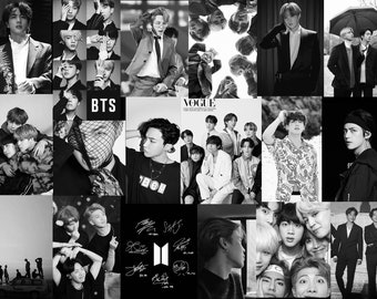 BTS Black and White DIGITAL Collage Kit 56 Images Dm Me for - Etsy