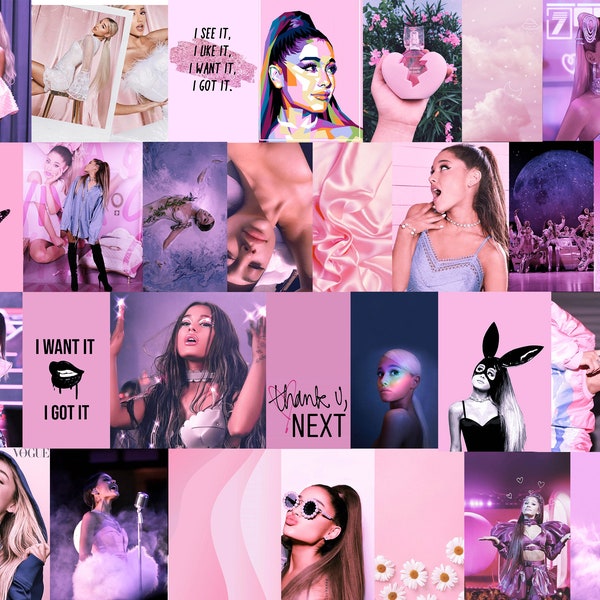 60pcs Ariana Grande DIGITAL Pink Collage Kit