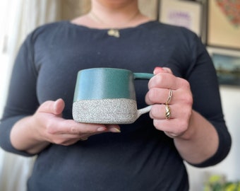 Set (2) of emerald green mugs