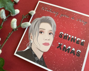 SHINee Christmas Card, Lee Taemin, SuperM, Greeting Card, Postcard, Kpop Art Print, Gift for kpop fan, Kpop gifts, Kpop Christmas Card