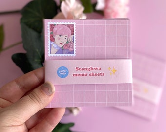 Ateez Memo, Memo Sheets, Park Seonghwa, Kawaii Aesthetic, Gift for kpop fan, Atiny, Pink Aesthetic, Cute stationery, Ateez memo pad