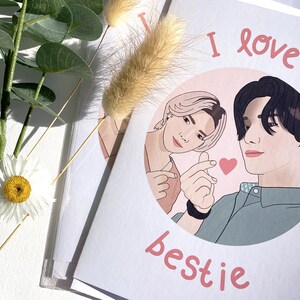 Biglietto di auguri ATEEZ, Jung Wooyoung, Yeosang, Kpop Art Print, Atiny, Soft Aesthetic, Postcard, K-pop Merch, Regalo per kpop, Regalo per amico