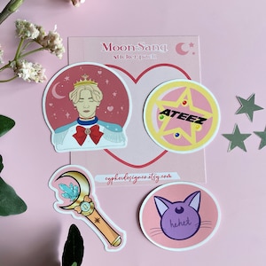 Stickers ATEEZ, Kang Yeosang, lot d'autocollants, Sailor Moon, Stickers Kpop, décalcomanie K-pop, Ateez Merch, Hehetmon, Atiny, Esthétique Kawaii, Mignon
