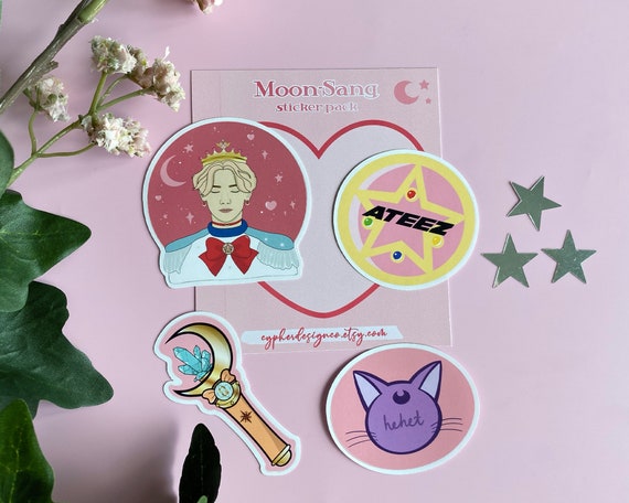 ATEEZ Stickers, Kang Yeosang, Sticker Pack, Sailor Moon, Kpop