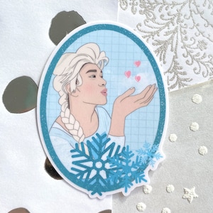 WayV Sticker, NCT Lucas, Die Cut Sticker, Elsa Frozen, Glossy Decal, K-pop, Gift for kpop fan, Gift for friend, Kawaii, NCTzen, SuperM