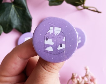 BTS Pinback Button, Cute Milk, BTS Badge, Gift for kpop fan, Kpop gifts, Kpop Pin, Bangtan Sonyeondan, BTS gift ideas, bts galaxy