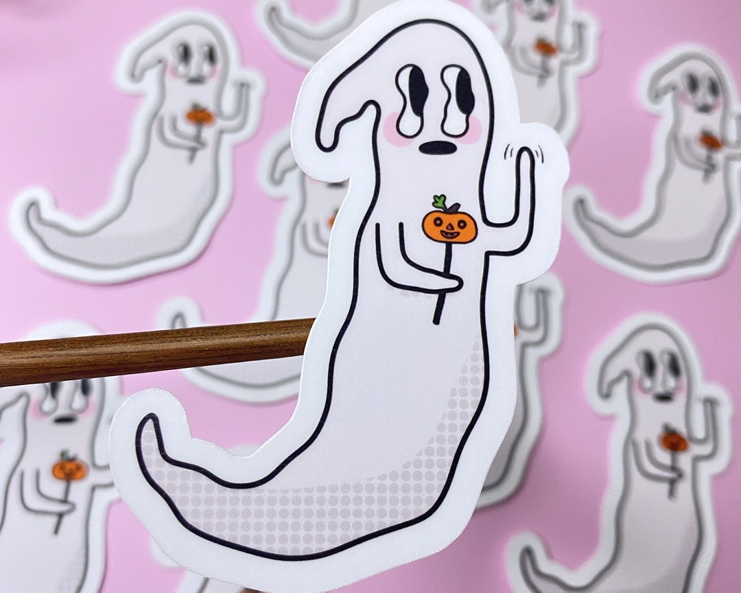 Ghost Sticker, Kawaii Ghost, Glossy Decal, Gothic Sticker, Kawaii ...
