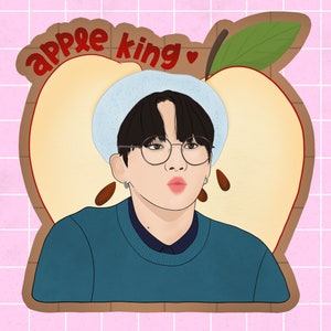 ATEEZ, Die cut Aufkleber, Jongho Ateez, Apple Sticker, Kpop Merch, Atiny, Glossy, Single Sticker, K-Pop Accessoire, Laptop Aufkleber, Kpop Geschenke