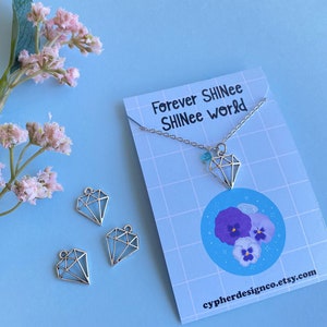 SHINee Necklace, Stainless Steel, Shawol, Gift for kpop fan, Charm Jewelry, Taemin, Jonghyun, Kpop jewelry, Diamond Pendant, SHINee world