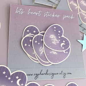 BTS Sticker Pack, Hart Stickers, Kpop sticker, Kawaii Aesthetic, Jimin Taehyung, J-Hope Jungkook, Cadeau voor kpop fan, Planner Stickers, Yoongi