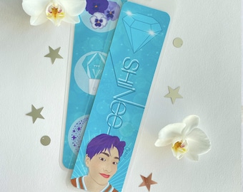 SHINee Bookmark, Onew, Lee Jinki, Laminated Bookmarks, Shawol, K-pop, Gift for kpop fan, Pearl Aqua, Gift for friend, Book Marks, Kawaii