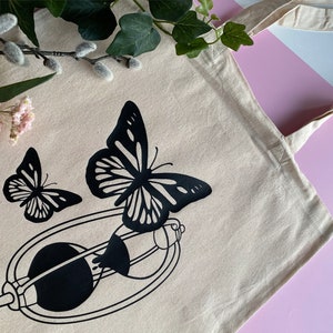 Ateez Tote Bag, Ateez Tasche, Ateez Deja Vu, Kpop Canvas Bag, Geschenk für Kpop Fan, Kpop Geschenke, Ateez Geschenk, Schmetterling, Ateez Sanduhr, Seonghwa