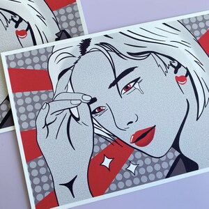 Stray Kids Kunstdruck, Hwang Hyunjin, Kpop Wanddeko, Pop Art, Grußkarte, Geschenk für Freund, Geschenk für kpop Fan, K-pop Merch, SKZ, Schwarz