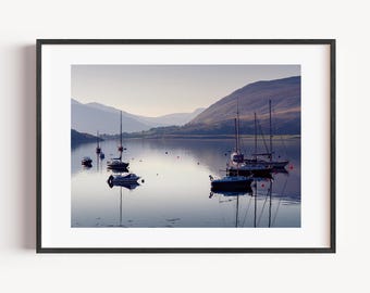 Schottische Highlands Loch Wand Kunst | Calm Loch Fotografie Druck | Schottland Landschaft | Digitaler Download