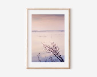 Minimalistischer Sonnenuntergang Lagune Fotografie Druck: Italienische Küstenwand Kunst (Digitaler Download)