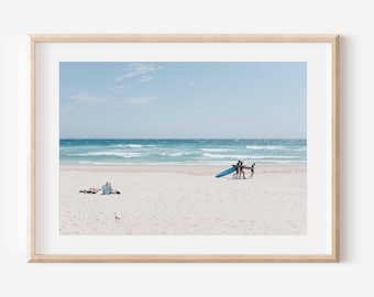 Gold Coast Beach Strand Poster, Minimal Küsten Wand Kunst, Surfer Ozean Fotografie, Australien Sommer Dekor