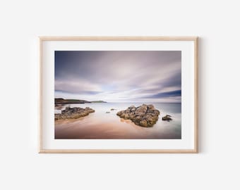 Sango Bay Durness Druck, schottische Meerlandschaft Fotografie, Schottland-Langzeitbelichtung Wandkunst