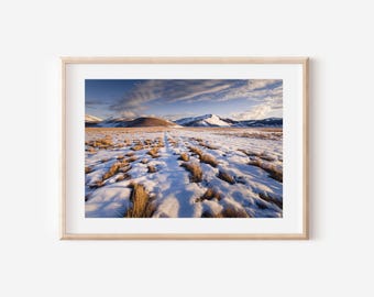Winter-Sonnenuntergang-Druck | Castelluccio di Norcia Fotografie | Italienische Landschaft | Digitaler Download Wandkunst