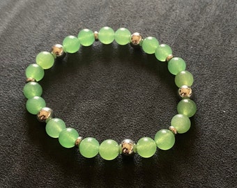 Charged Green Aventurine beaded bracelet