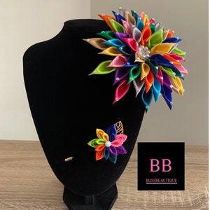 Flower Brooch and Lapel pin set Multicolor Pin Corsage