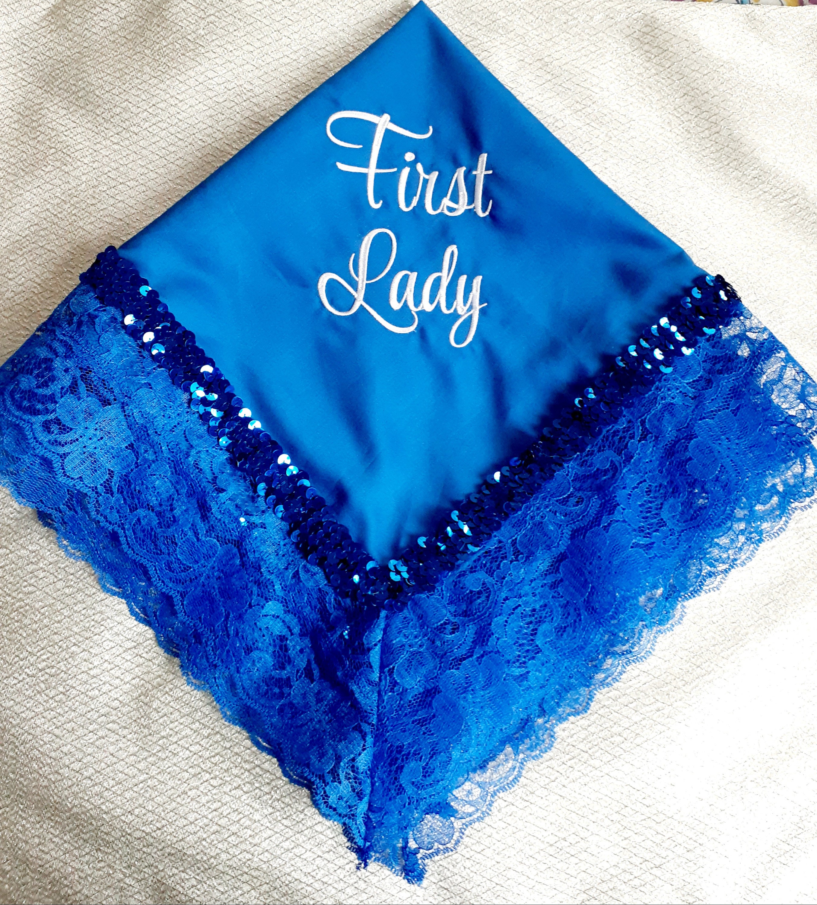 Lap Scarf Royal Blue Personalized First Lady Lap Scarf Church Etsy