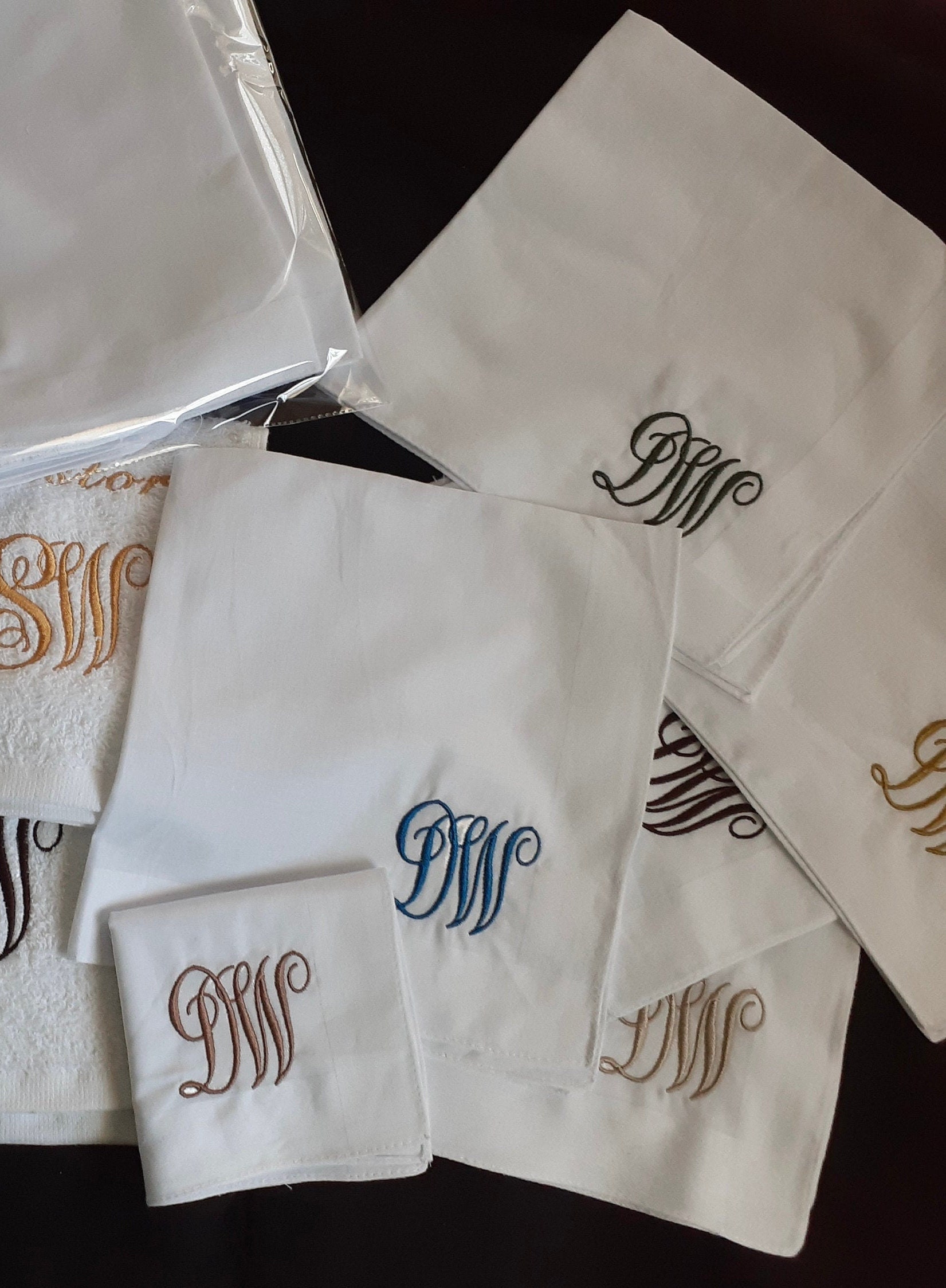 T&Z 3 Pack Mens Cotton Initial Monogrammed Handkerchief Gift Set 