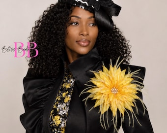 Fascinator Hut, Schwarzes Satinband, Asymmetrischer Chuch Hat
