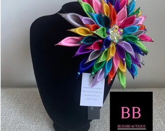 Flower Brooch Multicolor Spikey Pin Corsage