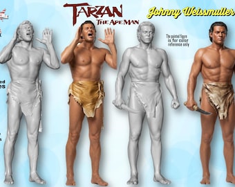 Tarzan The Ape Man UNPAINTED Resin Figures 1/87 1/64 1/43 1/32 1/24 1/18 Scale USA Stock