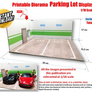 Instant Download Printable Parking Lot Display Garage 1/18 Scale