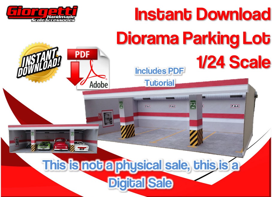 Printable Diorama Parking Lot 1/24 Scale Garage Diorama Etsy UK