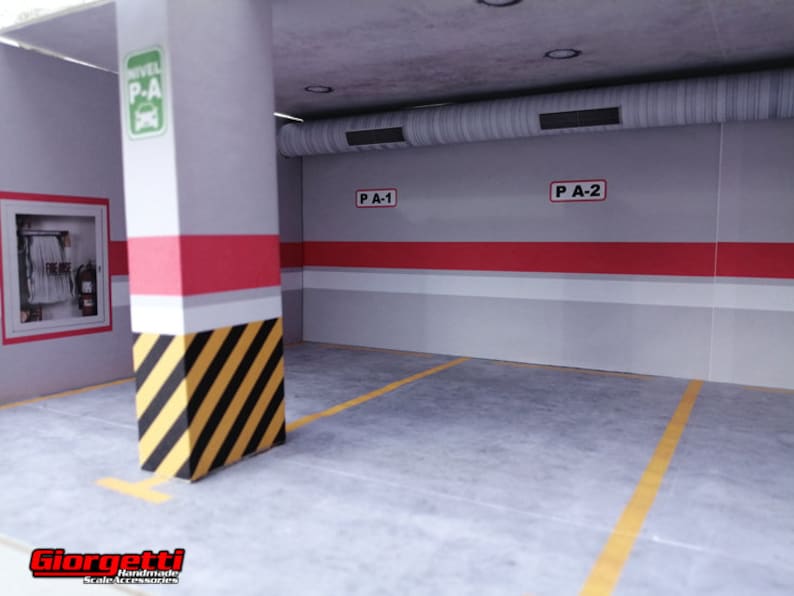 Printable Diorama Parking Lot 1/24 Scale Garage Diorama | Etsy