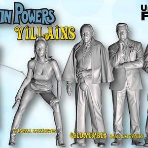 Austyn Power Villains UNBEMALTE Resin Figuren 1/87 1/64 1/43 1/32 1/24 1/18 1/12 Maßstab USA Stock