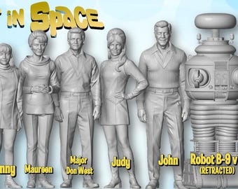 Lost in Space UNPAINTED Resin Figures 1/87 1/64 1/43 1/32 1/24 1/18 1/12 Scale USA Stock